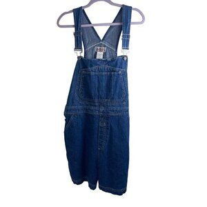Bill Blass Vintage Womens Overalls Size XL Blue Denim Short Pure Cotton